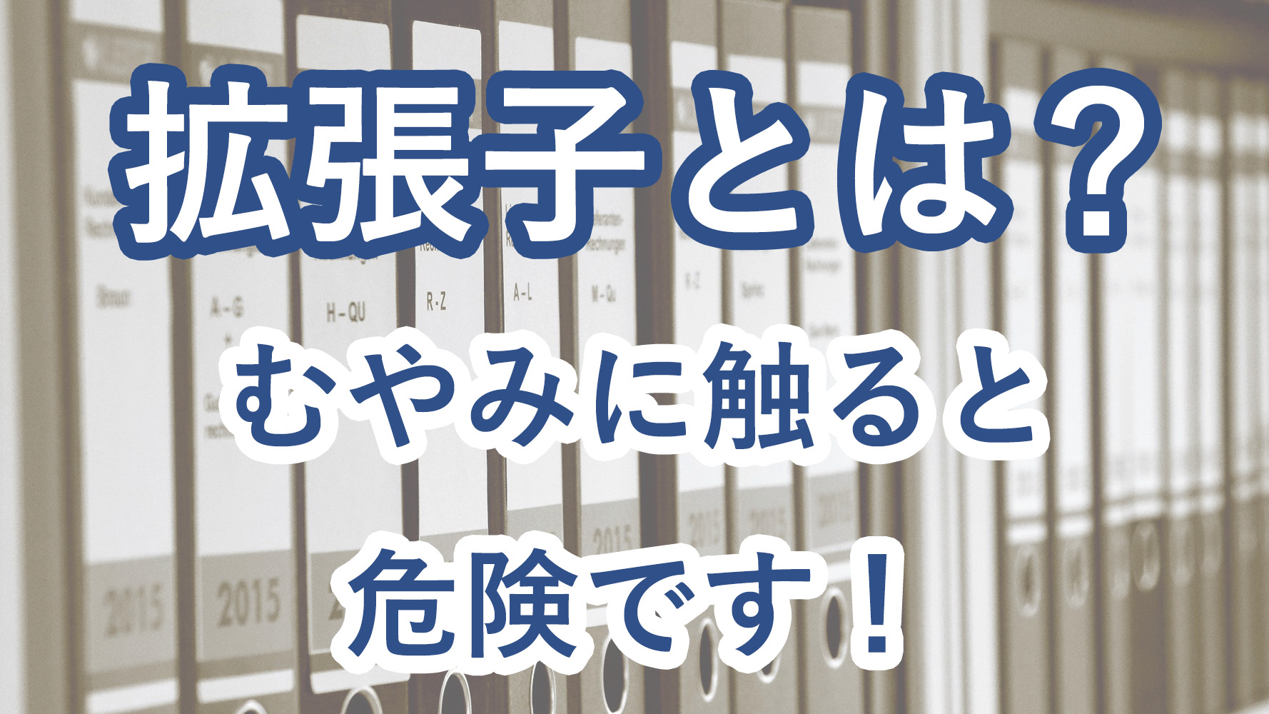 拡張子とは？むやみに触ると危険です。理由を簡単に実証いたします。